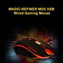 MAGIC-REFINER MG5 USB Wired Gaming Mouse Game Mice LED Breathing Light 2000DPI Adjustable for PC Laptop(Black)