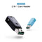 Micro USB 2 IN 1 OTG Card Reader Support TF Card Recorder Phone Storage Card Rotatable Card Reader (Black)