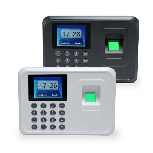 Intelligent Biometric Fingerprint Password Attendance Machine Employee Checking-in Recorder 2.4 inch TFT LCD Screen DC 5V Time Attendance Clock