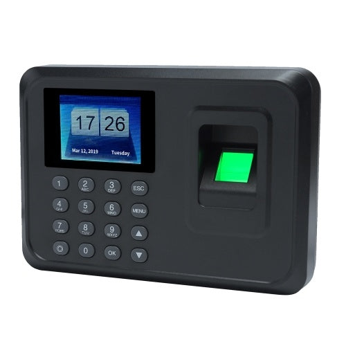 Intelligent Biometric Fingerprint Password Attendance Machine Employee Checking-in Recorder 2.4 inch TFT LCD Screen DC 5V Time Attendance Clock