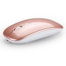 HXSJ Wireless 2.4G Mouse Ultra-thin Silent Mouse Portable and Sleek Mice Rechargeable Mouse 10m/33ft Wireless Transmission (Rose Gold)