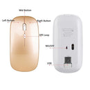 HXSJ Wireless 2.4G Mouse Ultra-thin Silent Mouse Portable and Sleek Mice Rechargeable Mouse 10m/33ft Wireless Transmission (Rose Gold)