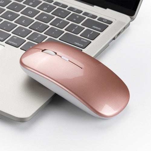 HXSJ Wireless 2.4G Mouse Ultra-thin Silent Mouse Portable and Sleek Mice Rechargeable Mouse 10m/33ft Wireless Transmission (Rose Gold)