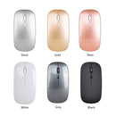 HXSJ Wireless 2.4G Mouse Ultra-thin Silent Mouse Portable and Sleek Mice Rechargeable Mouse 10m/33ft Wireless Transmission (Rose Gold)