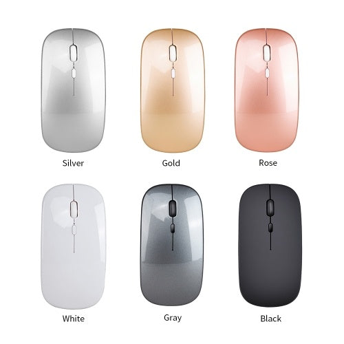 HXSJ Wireless 2.4G Mouse Ultra-thin Silent Mouse Portable and Sleek Mice Rechargeable Mouse 10m/33ft Wireless Transmission (Rose Gold)