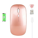 HXSJ Wireless 2.4G Mouse Ultra-thin Silent Mouse Portable and Sleek Mice Rechargeable Mouse 10m/33ft Wireless Transmission (Rose Gold)