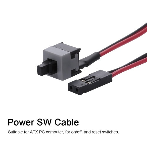 PC Power Cable 48cm 2 Pin SW Cable On/Off/Reset Push Button ATX Desktop Computer Case Motherboard Switch Wire