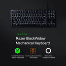 لوحة مفاتيح ميكانيكية Razer BlackWidow للألعاب، مفاتيح ميكانيكية برتقالية، لوحة مفاتيح سلكية، 87 مفتاحًا، أسود