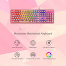 لوحة مفاتيح ميكانيكية من Razer Huntsman للألعاب، مفتاح بصري ميكانيكي، 104 مفتاح RGB بإضاءة خلفية، لوحة مفاتيح سلكية باللون الوردي