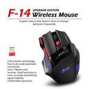 Zelotes F-14 Wireless Gaming Mouse Upgrade Edition Rechargeable Mice Adjustable 4000DPI Optical 2.4G Wireless Technology 30m