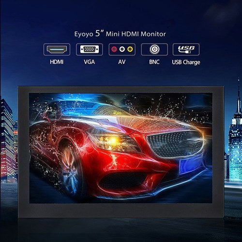 S501H شاشة صغيرة 5 بوصة 5CH VGA/BNC/AV/HD/Ypbpr شاشة عرض LCD 800*480 خط متقاطع لـ DVR، DVD، الكمبيوتر الشخصي، CCD، CCTV، كاميرا الاتحاد الأوروبي التوصيل