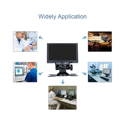 S501H Mini 5inch Monitor 5CH VGA/BNC/AV/HD/Ypbpr LCD Display Screen 800 * 480  Cross Line for DVR, DVD, PC, CCD, CCTV, Camera EU Plug