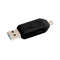 مايكرو USB 2 في 1 قارئ بطاقات OTG من النوع C3.0 يدعم مسجل بطاقة TF بطاقة تخزين الهاتف قارئ بطاقات قابل للتدوير أسود