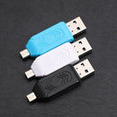 مايكرو USB 2 في 1 قارئ بطاقات OTG من النوع C3.0 يدعم مسجل بطاقة TF بطاقة تخزين الهاتف قارئ بطاقات قابل للتدوير أسود