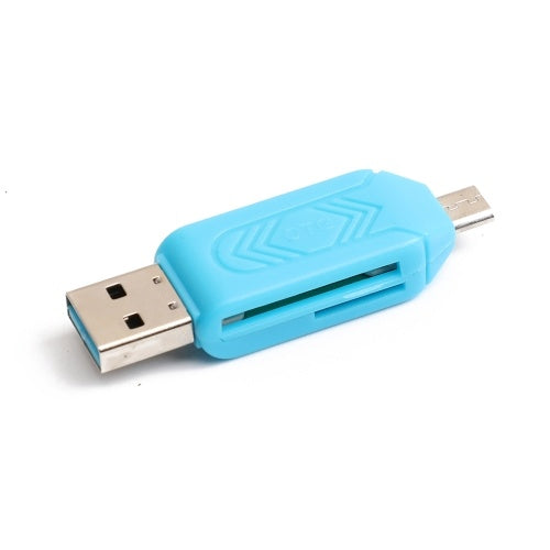 مايكرو USB 2 في 1 قارئ بطاقات OTG من النوع C3.0 يدعم مسجل بطاقة TF بطاقة تخزين الهاتف قارئ بطاقات قابل للتدوير أسود