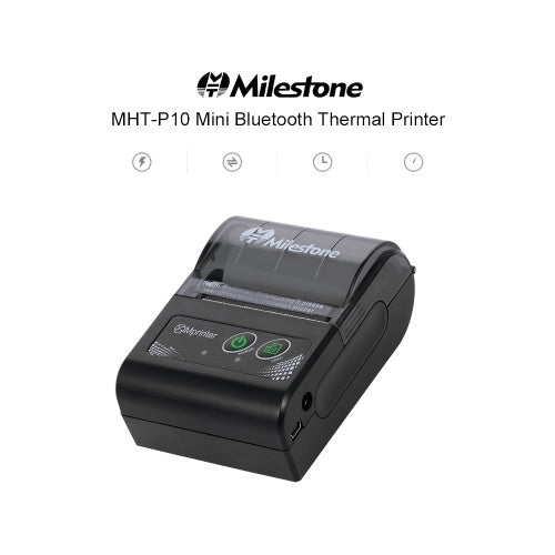 MHT-P10 Mini USB + Bluetooth Thermal Receipt Printer 48mm Phone Control for Android, IOS Printing Machine EU Plug