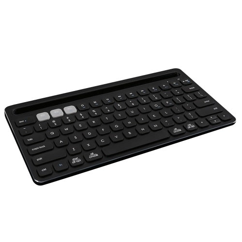 FD iK8500 Wireless Bluetooth Keyboard Ultra-slim Built-in Battery Rechargeable Keyboards Ergonomic Design Stable Connection for Tablet, Laptop and Smart Phones Black