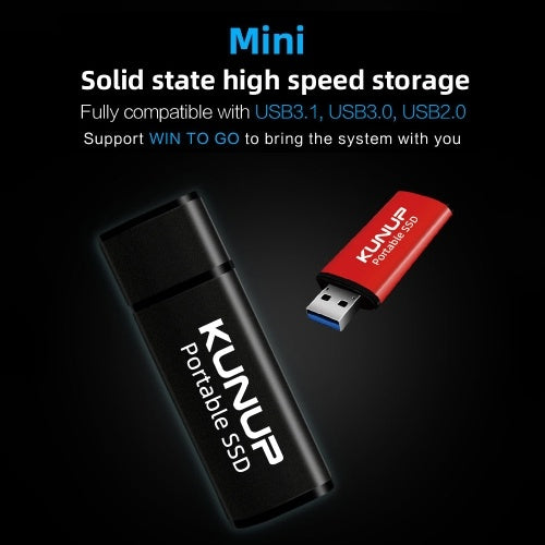 قرص فلاش USB ذو الحالة الصلبة من Arealer Mini SSD ذو الحالة الصلبة للتخزين عالي السرعة باللون الأسود 128 جيجابايت