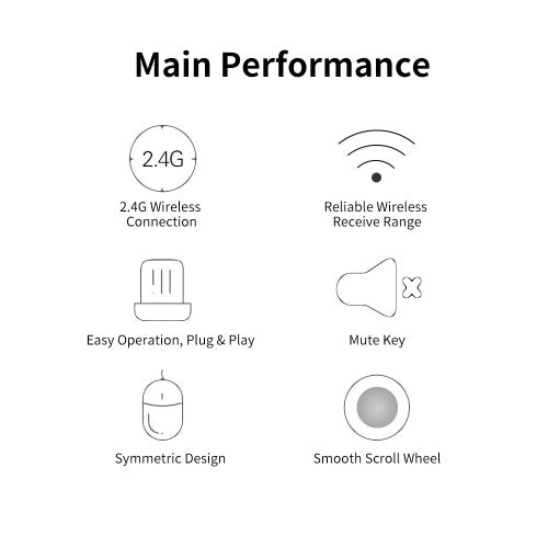 FD V8H 2.4G ماوس كتم صوت لاسلكي وتشغيل الفئران النحيفة وتتبع بصري وتوفير الطاقة وعجلة تمرير سلسة لأجهزة الكمبيوتر المحمول (كوالا)