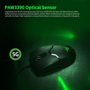 Razer Viper Wired Gaming Mouse 16000DPI RGB Computer Mice PAW3390 Optical Sensor 60g Lightweight SpeedFlex Cable DPI On-board Storage Chroma Lights System Black