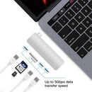 5IN1 متعدد المنافذ USB-C HUB إلى USB 3.0 Type-C محول محول SD TF قارئ بطاقات التوصيل والتشغيل