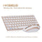 2.4G Mini Wireless Keyboard and Mouse Combo Alloy Panel Keyboard and Mouse Set for PC Laptop Gold