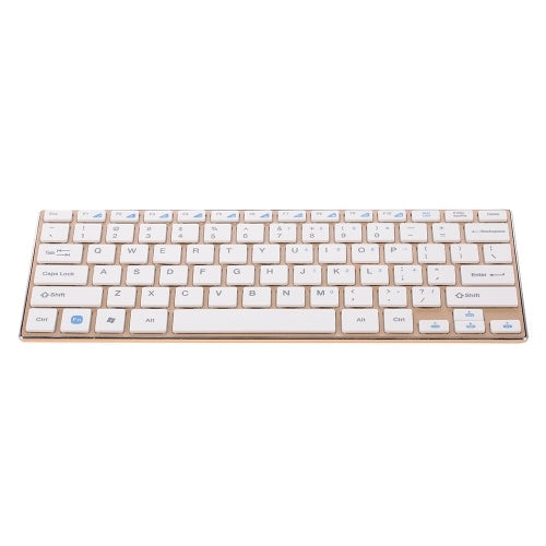 2.4G Mini Wireless Keyboard and Mouse Combo Alloy Panel Keyboard and Mouse Set for PC Laptop Gold