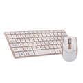 2.4G Mini Wireless Keyboard and Mouse Combo Alloy Panel Keyboard and Mouse Set for PC Laptop Gold