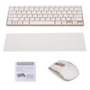 2.4G Mini Wireless Keyboard and Mouse Combo Alloy Panel Keyboard and Mouse Set for PC Laptop Gold