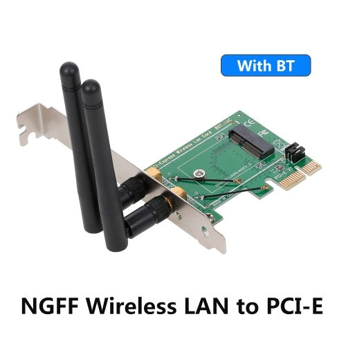 M.2 NGFF to PCI-E Converter Card Network Card Gigabit Ethernet 	BT Adapter Card Board for Desktop PC