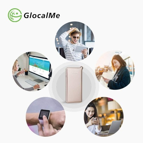 GlocalMe U2S 4G LTE محطة البيانات اللاسلكية العالمية المحمولة واي فاي 4G التجوال نقطة اتصال مجانية بطاقة SIM تغطي أكثر من 100 دولة شامبين جولد