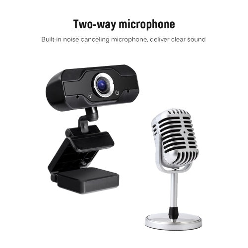 USB Webcam Video Camera Web Digital Camera 1MP 720P High-definition HD Camera 360°Rotation Plug and Play Camera with Noise Canceling Microphone for Computers Laptop