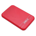 2.5Inch USB3.0 SATA Hard Drive Box SSD External Enclosure Box with USB Cable (Red)