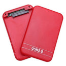 2.5Inch USB3.0 SATA Hard Drive Box SSD External Enclosure Box with USB Cable (Red)