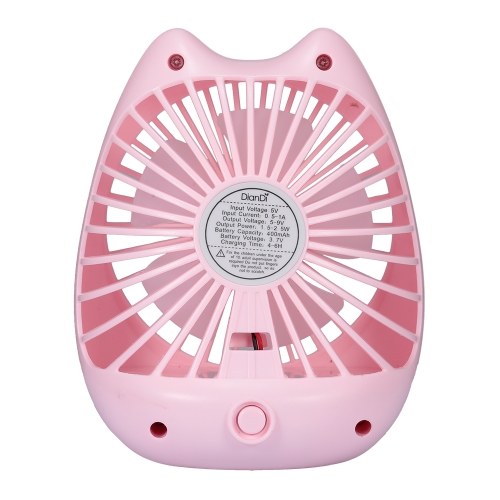 New Cat USB Fan Mini Portable Fan Rechargeable Small Fan for Home Office Desktop Dormitory SQ 2022 Pink