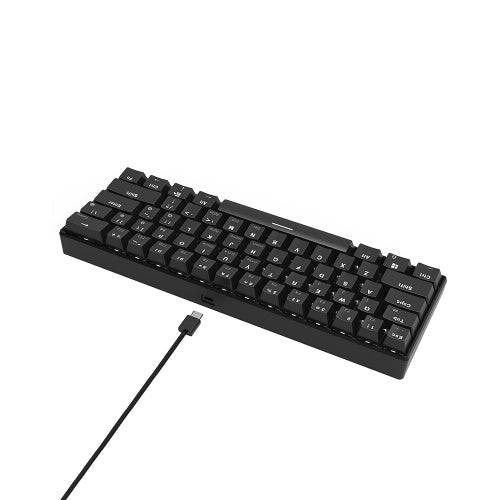 Ajazz i610T USB Wired BT3.0 Dual Mode Gaming Keyboard 61 Keys Mechanical Keyboard Monochrome Backlight Black(Blue Switch)