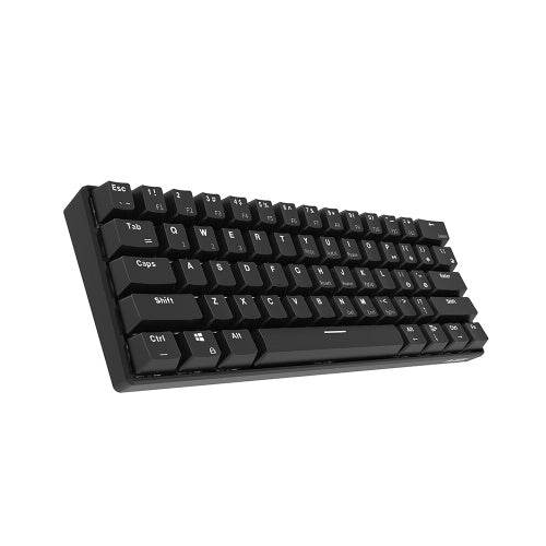 Ajazz i610T USB Wired BT3.0 Dual Mode Gaming Keyboard 61 Keys Mechanical Keyboard Monochrome Backlight Black(Blue Switch)