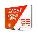 EAGET T1 TF بطاقة 128GB TF بطاقة الذاكرة U1 C10 بطاقة ذاكرة عالية السرعة ذات سعة كبيرة لأجهزة مراقبة مسجل القيادة