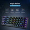 Magic-Refiner MK14 RGB Backlight Keyboard 68 Keys Metal Panel N-key Rollover Gaming Keyboard Blue Switch Floating Key-caps 18 Light Effects Black