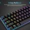 Magic-Refiner MK14 RGB Backlight Keyboard 68 Keys Metal Panel N-key Rollover Gaming Keyboard Blue Switch Floating Key-caps 18 Light Effects Black