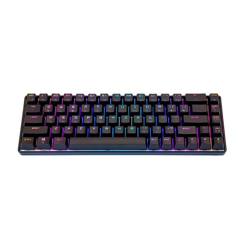 Magic-Refiner MK14 RGB Backlight Keyboard 68 Keys Metal Panel N-key Rollover Gaming Keyboard Blue Switch Floating Key-caps 18 Light Effects Black