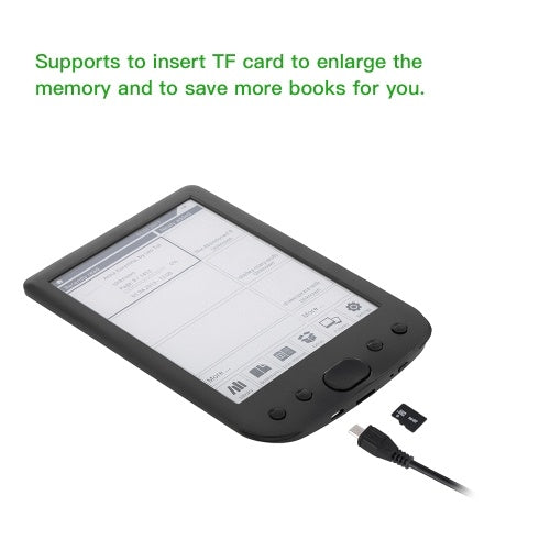 BK-6025 Portable e-Book Reader 16GB E-Ink 6inch Multifunction E-Reader 800*600 High Resolution Display Screen 300DPI