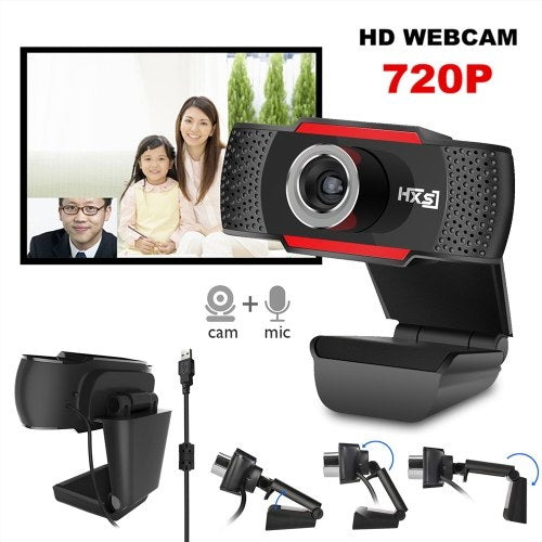 HXSJ S30 720P Webcam Manual Focus Computer Camera Built-in Sound Absorbing Microphone Video Call Web Camera for PC Laptop