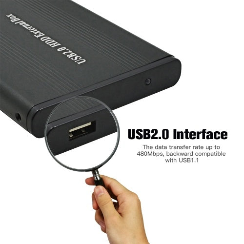 USB2.0 to IDE Hard Disk Case 2.5'' IDE HDD Enclosure Portable Hard Disk Box Aluminum Alloy HDD Enclosure Black