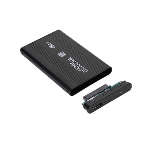 حافظة أقراص صلبة SATA SSD مقاس 2.5 بوصة USB2.0 إلى حافظة قرص صلب SATA محمولة من سبائك الألومنيوم SSD قالب أقراص صلبة أسود