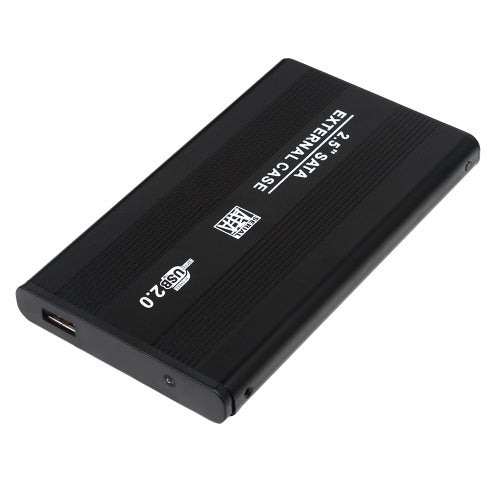 حافظة أقراص صلبة SATA SSD مقاس 2.5 بوصة USB2.0 إلى حافظة قرص صلب SATA محمولة من سبائك الألومنيوم SSD قالب أقراص صلبة أسود