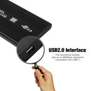 2.5'' SATA SSD HDD Enclosure USB2.0 to SATA Hard Disk Case Portable Aluminum Alloy SSD HDD Enclosure Black