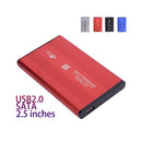 2.5'' SATA SSD HDD Enclosure USB2.0 to SATA Hard Disk Case Portable Aluminum Alloy SSD HDD Enclosure Black