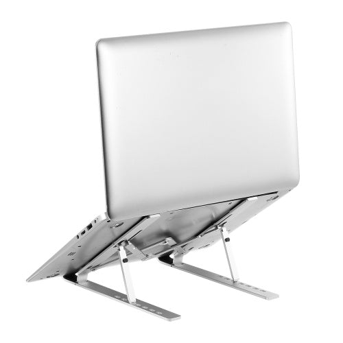 7-level Adjustable Laptop Stand Portable Aluminum Alloy Laptop Stand Foldable Non-slip Notebook Holder Silver