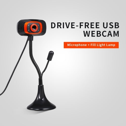 Drive-free Web Camera USB Webcam with Microphone Light Supplement Lamp for Desktop Computer Laptop Plug and Play